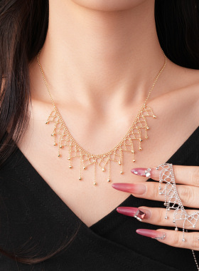 法式气质几何形流苏项链