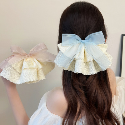 清新精致网纱蝴蝶结弹簧夹