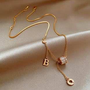 Luxury French Chain Minimalist Circle Zircon Necklace