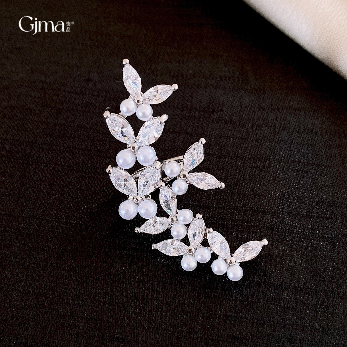 韩系精致蝴蝶珍珠耳夹无耳洞轻奢