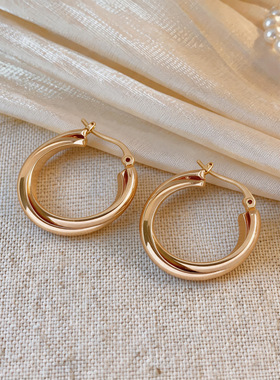 Minimalist Metal Cross Hoop Earrings Elegant Women Jewelry