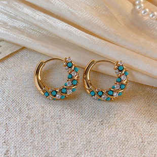 French Style Zircon Hoop Earrings Elegant Ear Cuffs