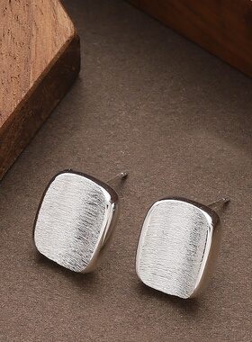 French Brushed Metal Earrings Elegant Women Jewelry