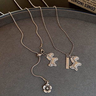 Zodiac Horse Pendant, Zircon Minimalist Cold Style Necklace