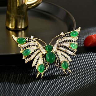 Fairy Butterfly Brooch, Green Elegant Insect Lapel Pin