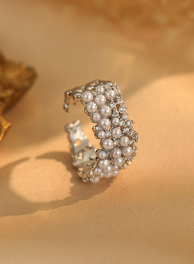 新款法式微镶锆石戒指