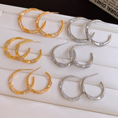 Gold Statement Twist Hoops 18K Luxury Zircon Studs