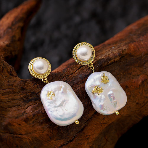 个性巴洛克异形珍珠耳坠耳环