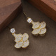 Fan Vacation Earrings Korean Zircon Sparkling Luxury Drops