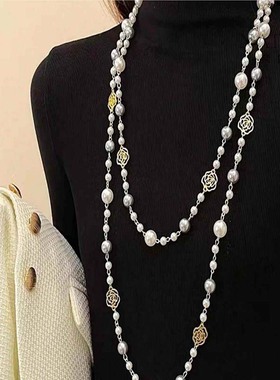 欧美跨境多层叠戴风花朵项链