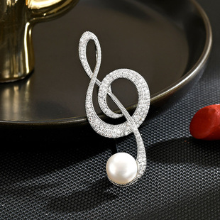 Music Lapel Brooch Minimalist Pin Korean Diamond
