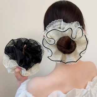 Layer Four Scrunchie Holder Korean Ponytail Casual Lace