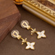 Non Pearl Clips Mother Elegant Ear Clover Pierced