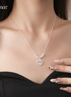 韩系ins风几何方形镂空项链