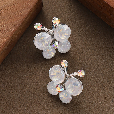 韩版时尚爆闪锆石灵动蝴蝶耳钉