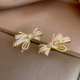 Gold Stud Plated 14K Bow Earrings Elegant