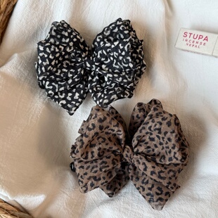 Leopard Bow Banana Clip Vintage Hair Accessory
