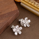 Floral Pierced Ear Korean Non Clips Zircon Elegant