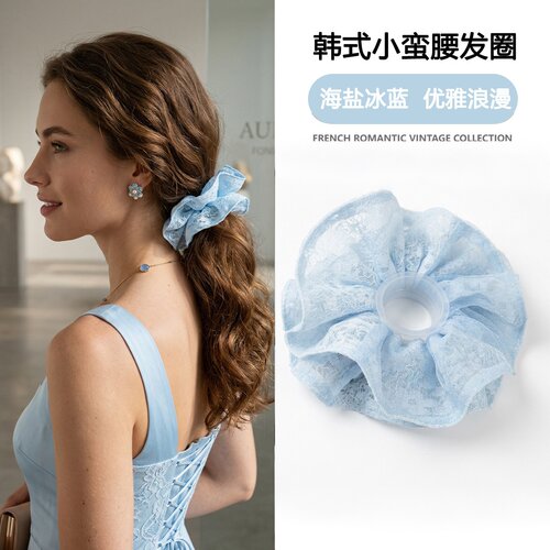 蕾丝拼接日常通勤温柔仙气发圈