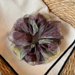 Watercolor Organza Scrunchie Hair Tie Korean Style Accessory