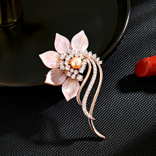 Freshwater Pearl Lotus Brooch, Chinese Style Coat Pin