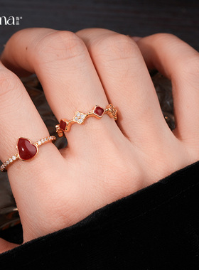 新中式锆石滴油葫芦戒指