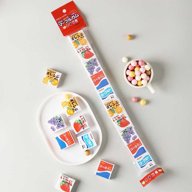 丸川日本进口什锦味泡泡糖日式儿童趣味休闲零食10小盒