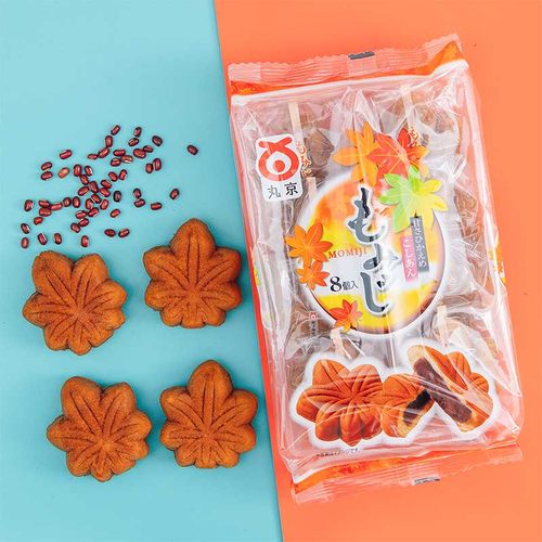 日本进口丸京枫叶红豆鸡蛋糕早餐糕点零食下午茶点心休闲食品