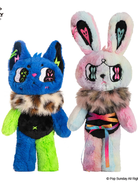 POP SUNDAY夹心宇宙兔子猫猫毛绒装饰公仔挎包背包生日创意礼物