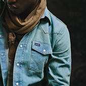 Wrangler 感染水洗做旧牛仔衬衫 Last 阿瞳牛社 US联名款 The