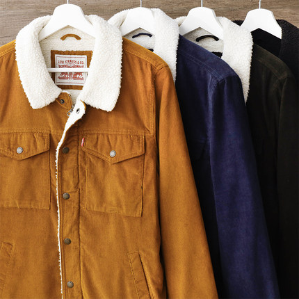 阿瞳牛社美版正品Levis李维斯复古高端灯芯绒羊羔绒外套男潮冬季