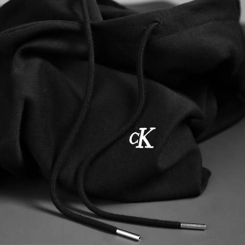 CK男士刺绣加绒连帽卫衣外套春秋