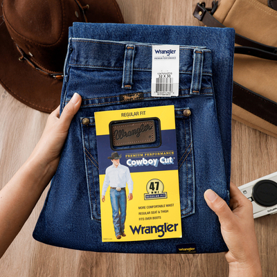 Wrangler威格47系列深蓝色直筒裤
