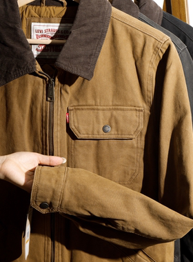 Levis李维斯棉质帆布Depot夹克男士灯芯绒领撞色加厚外套秋冬棉衣