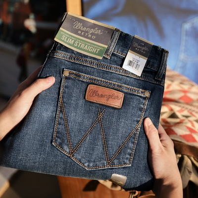 Wrangler威格男士修身直筒休闲裤