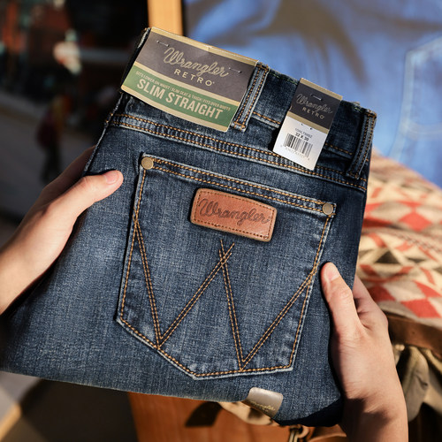 Wrangler威格男士修身直筒休闲裤