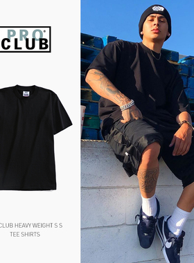 PROCLUB美国西海岸美式潮T恤男女重磅大码宽松嘻哈街舞纯色短袖夏