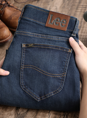 阿瞳牛社 Lee李蓝色水洗磨白锥形牛仔裤复古舒适休闲百搭长裤春夏