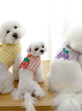 [现货]韩国It's Dog可爱水果胸背比熊泰迪100%纯棉透气胸背牵引