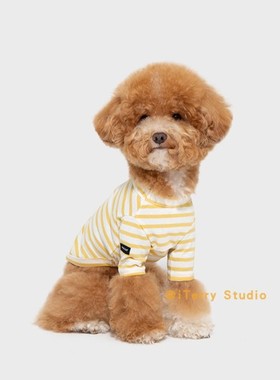 [现货]韩国smallstuff四季款100%棉狗狗条纹内搭宠物高弹打底衫