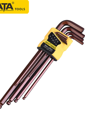 锴达 KATA 内六角扳手9件球头 特长 中长 古铜色S2 KT6001 KT6002