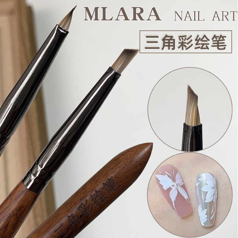 美甲三角笔彩绘笔美甲笔刷压花画花瓣笔画蝴蝶笔画叶子彩绘胶画笔