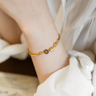 金店同款 ~不掉色!设计感金色小蛮腰手镯女手链高级感小众礼物