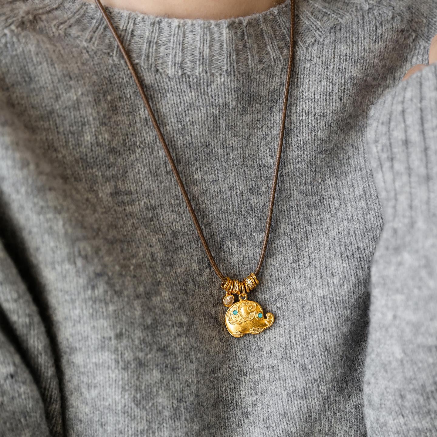 新中式复古小众设计感古法项链