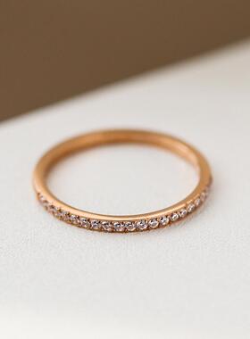 不掉色轻奢小众微镶锆石戒指