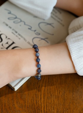 新中式天然蓝东陵石榴石串珠手串