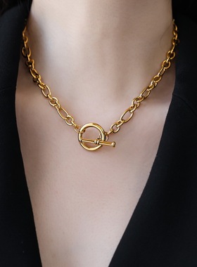 镀18K金圆环OT扣高级感轻奢项链