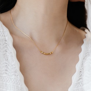不掉色~碎金几两碎金子项链女锁骨链颈链镀18K金轻奢小众高级感