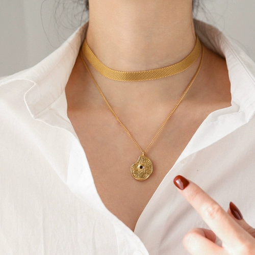 Ретро чокер, ожерелье, брендовая цепочка до ключиц, европейский стиль, популярно в интернете, не выцветает