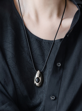 轻奢抽拉可调节长款毛衣链黑玛瑙